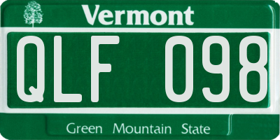 VT license plate QLF098