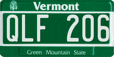 VT license plate QLF206