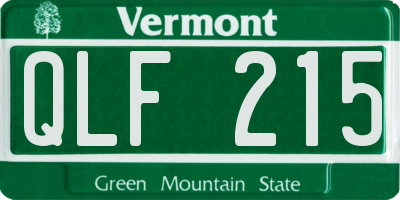 VT license plate QLF215