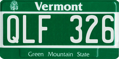 VT license plate QLF326