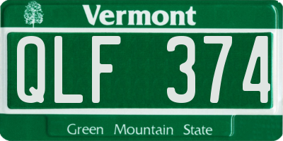 VT license plate QLF374