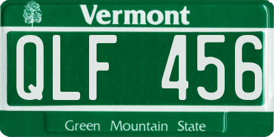 VT license plate QLF456
