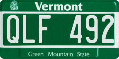 VT license plate QLF492