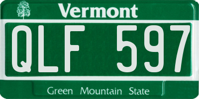 VT license plate QLF597