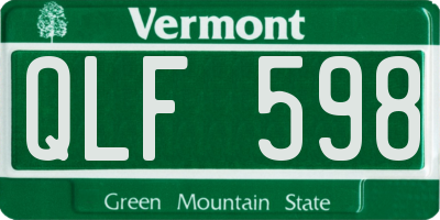 VT license plate QLF598