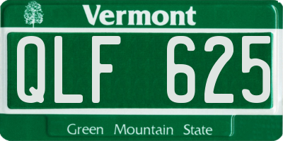 VT license plate QLF625