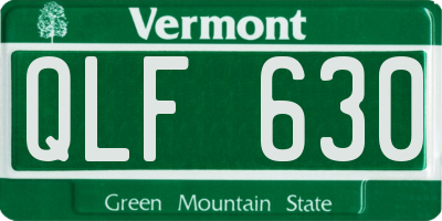VT license plate QLF630