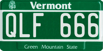 VT license plate QLF666