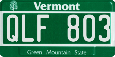 VT license plate QLF803