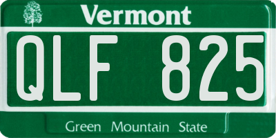 VT license plate QLF825