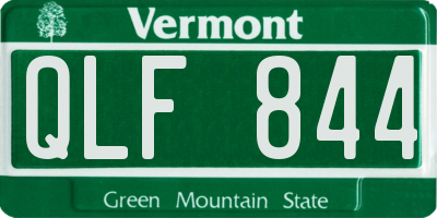 VT license plate QLF844
