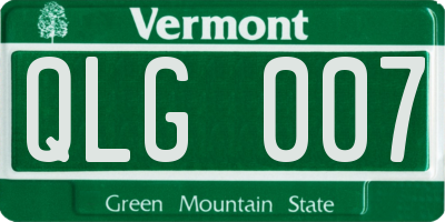 VT license plate QLG007