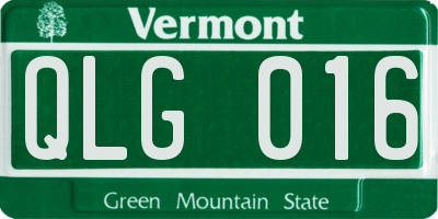 VT license plate QLG016