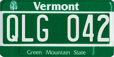VT license plate QLG042