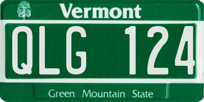 VT license plate QLG124