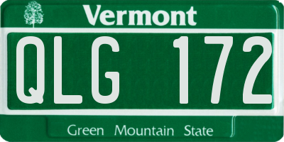 VT license plate QLG172