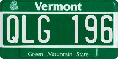 VT license plate QLG196