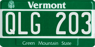 VT license plate QLG203