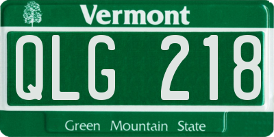 VT license plate QLG218