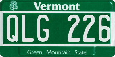 VT license plate QLG226