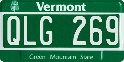 VT license plate QLG269