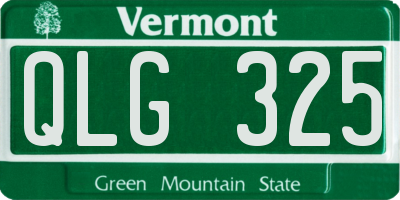 VT license plate QLG325