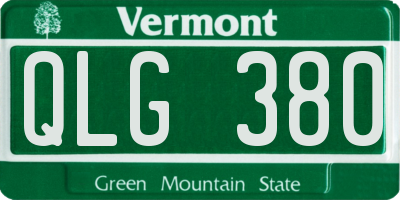 VT license plate QLG380