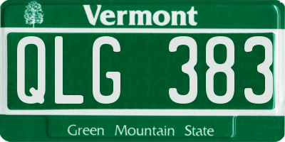 VT license plate QLG383