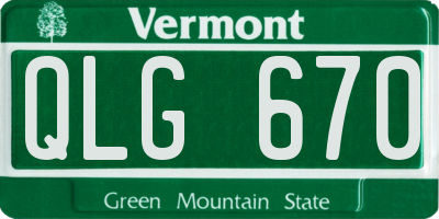 VT license plate QLG670