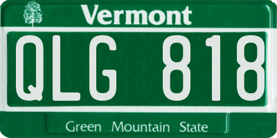 VT license plate QLG818