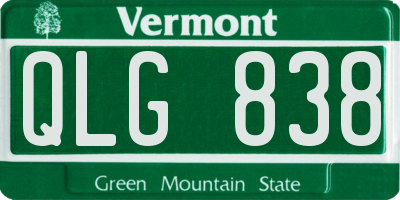 VT license plate QLG838
