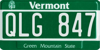VT license plate QLG847