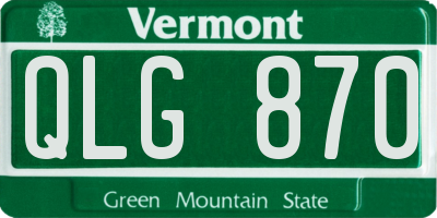 VT license plate QLG870
