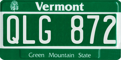 VT license plate QLG872