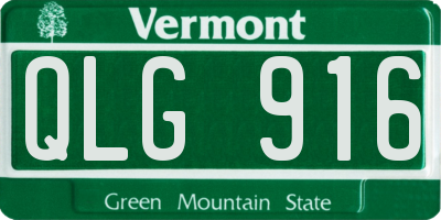 VT license plate QLG916