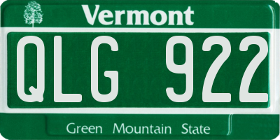VT license plate QLG922
