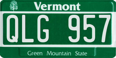 VT license plate QLG957