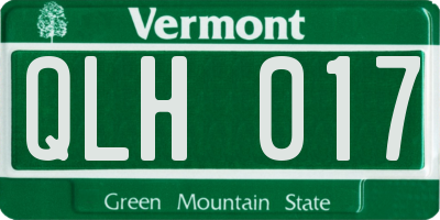 VT license plate QLH017