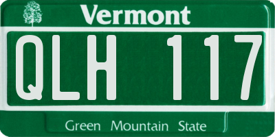 VT license plate QLH117