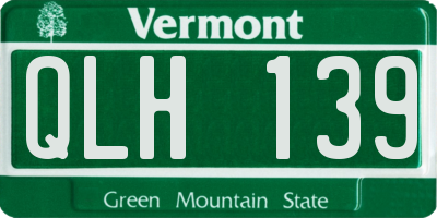 VT license plate QLH139