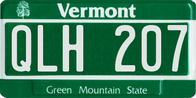 VT license plate QLH207