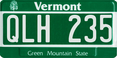 VT license plate QLH235