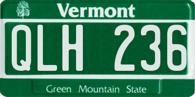 VT license plate QLH236