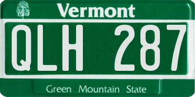 VT license plate QLH287