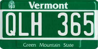 VT license plate QLH365