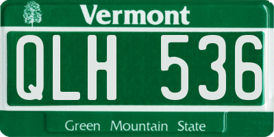 VT license plate QLH536