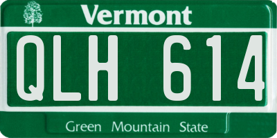 VT license plate QLH614