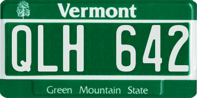 VT license plate QLH642
