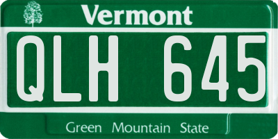 VT license plate QLH645