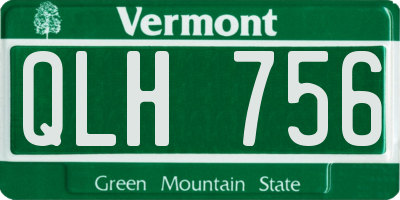 VT license plate QLH756